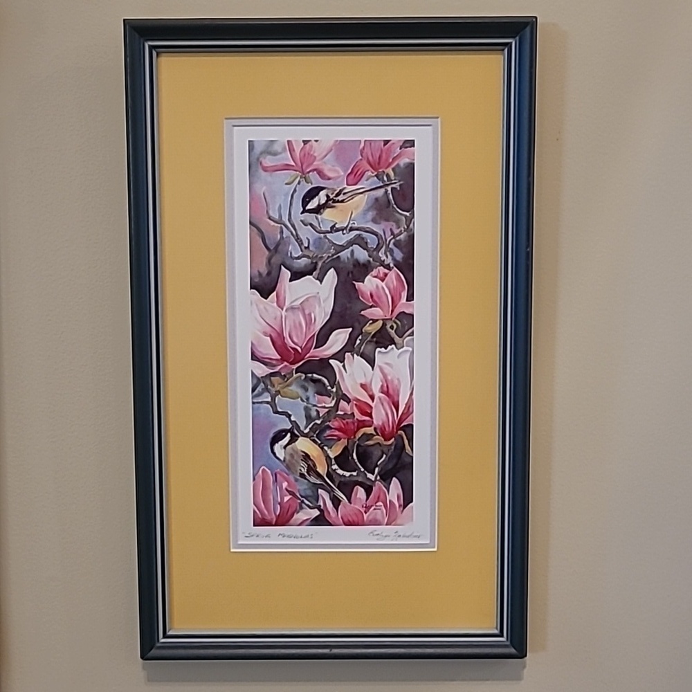 EVELYN ZUBERBIER "Spring Magnolias" 2001 Signed Framed Print